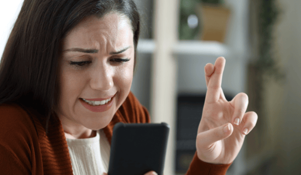 woman waiting for phone call
