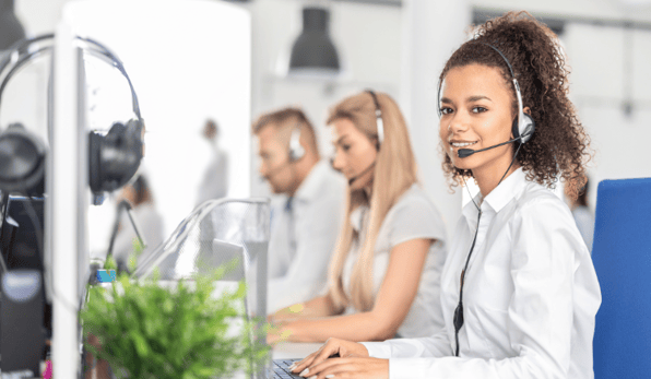 woman with headset