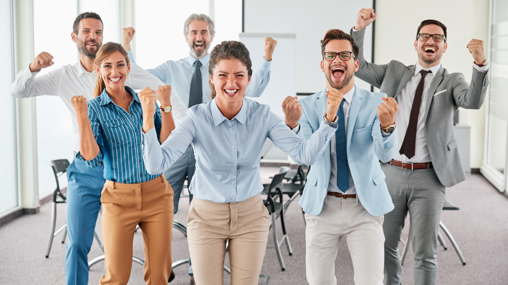 Happy executive team