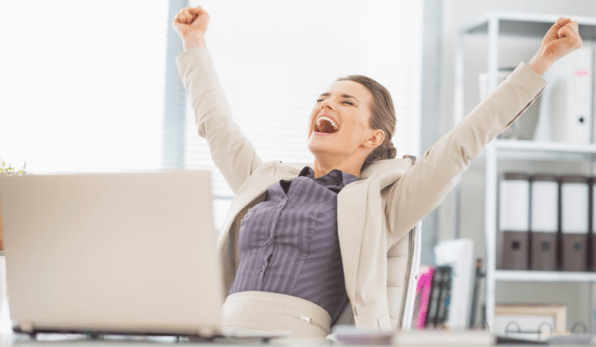 woman cheering