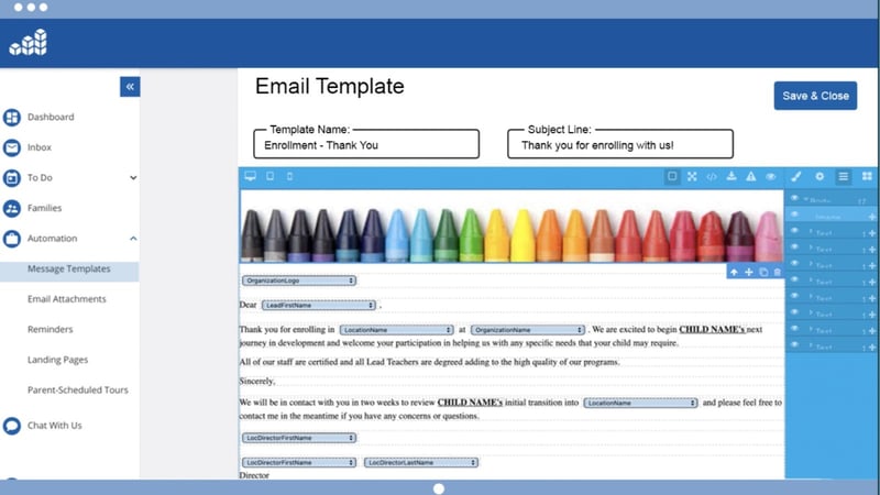 email template editor - marketing automation